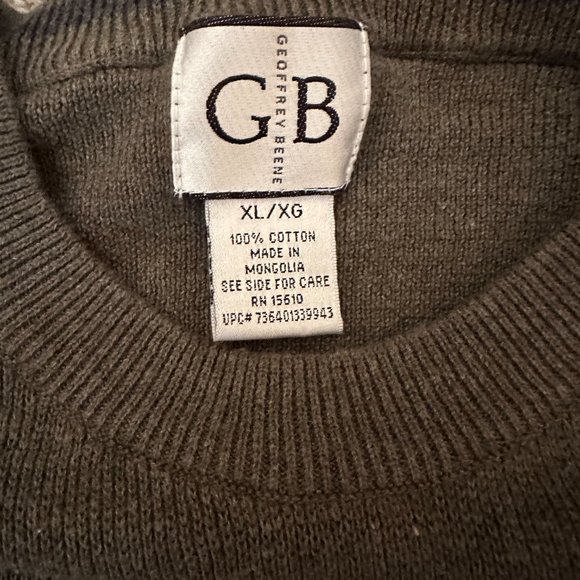 MENS GEOFFREY BEENE GREEN PULLOVER SWEATER SIZE XL  #S2 - Picture 2 of 2